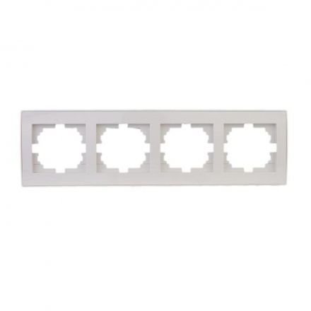 Рамка 4-ая горизонтальная Lezard Rain белая 703-0202-149