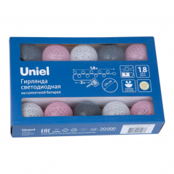 Гирлянда на солнечных батареях Uniel USL-S-230/PM1800 Cotton Balls-1 UL-00011593
