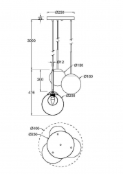 Подвесная люстра Maytoni Basic form MOD521PL-03G