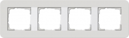 Рамка 4-постовая Gira E3 светло-серый/белый глянцевый 0214411