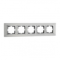 Рамка 5-постовая Mono Electric Style Aluminium серебро 107-800000-164