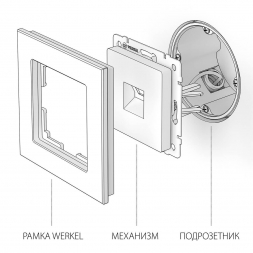 Розетка Werkel Ethernet RJ-45 черный матовый W1181008 4690389156946