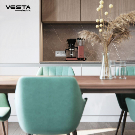 Розетка 2P Vesta-Electric Exclusive White белый FRZ00040002BEL