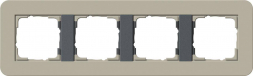 Рамка 4-постовая Gira E3 серо-бежевый/антрацит 0214428