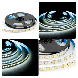 Светодиодная лента OGM 14,4W/m 180LED/m 2835SMD холодный белый 5M LSE-264