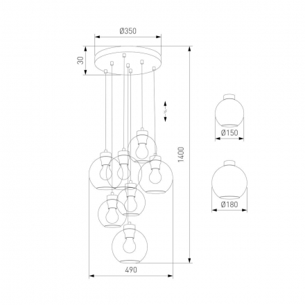 Подвесная люстра TK Lighting 10246 Cubus