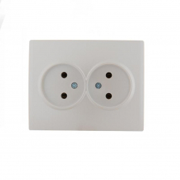 Розетка 2-ая без зазем. Lezard Karina белый жемчуг 707-3000-128B