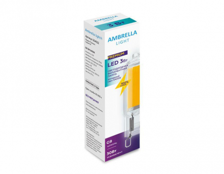 Лампа светодиодная филаментная Ambrella light G9 3W 6400K прозрачная 204522