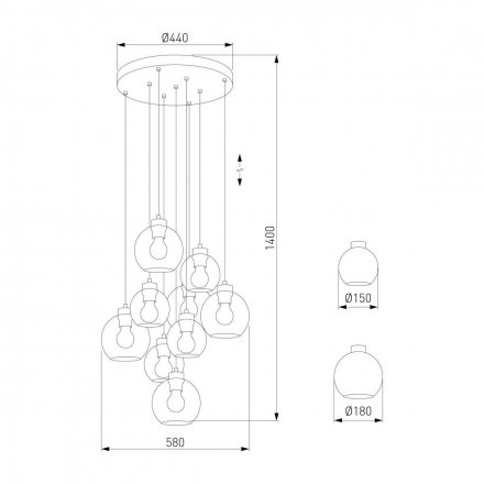 Подвесная люстра TK Lighting 10247 Cubus