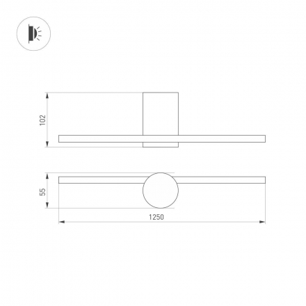 Настенный светодиодный светильник Arlight SP-Vinci-M-S1200x55-12W Day4000 036930