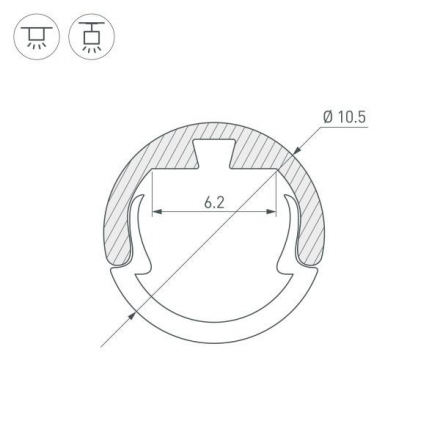 Профиль Arlight Round-D10.5-2000 Anod Black 033036