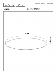 Потолочный светодиодный светильник Lucide Unar 79185/80/30
