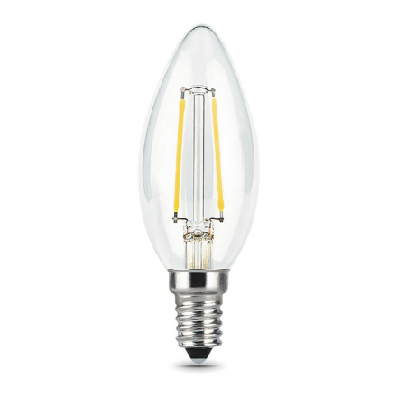 Лампа светодиодная филаментная Gauss E14 7W 2700К прозрачная 103801107