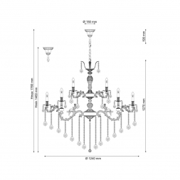Каскадная люстра Lucia Tucci Barletta 122.16.8.6 Antique