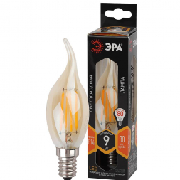 Лампа светодиодная филаментная ЭРА E14 9W 2700K золотая F-LED BXS-9W-827-E14 gold Б0047009