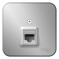 Розетка компьютерная RJ45 Schneider Electric Blanca 5e кат UTP алюминий BLNIA045003