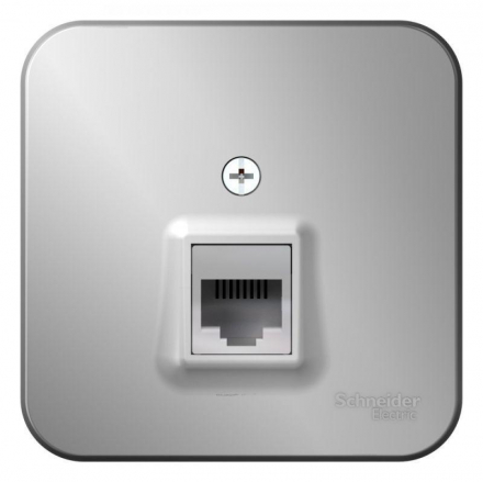 Розетка компьютерная RJ45 Schneider Electric Blanca 5e кат UTP алюминий BLNIA045003