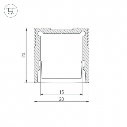 Профиль Arlight SL-SLIM20-H20-2000 ANOD 023722