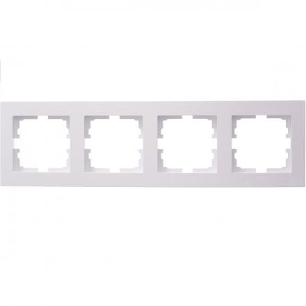 Рамка 4-ая горизонтальная Lezard Vesna белая 742-0200-149