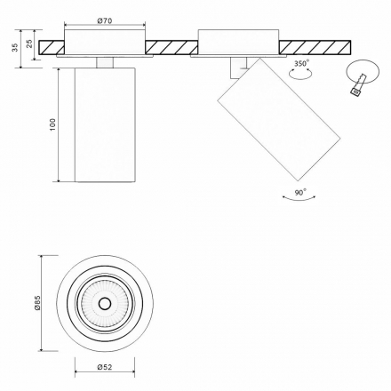 Основание для встраиваемого светильника Lumker Mini-VL-M4-BL 004867