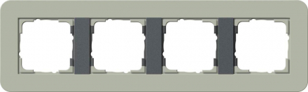 Рамка 4-постовая Gira E3 серо-зеленый/антрацит 0214425