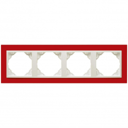Рамка 4-постовая Efapel Logus 90 Animato красный/лед 90940 TVG