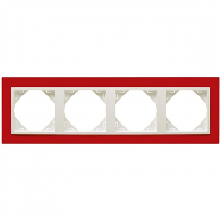 Рамка 4-постовая Efapel Logus 90 Animato красный/лед 90940 TVG