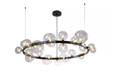 Подвесная люстра Crystal Lux Agata SP24 V2 Black/Transparente