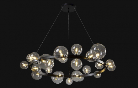 Подвесная люстра Crystal Lux Agata SP24 V2 Black/Transparente