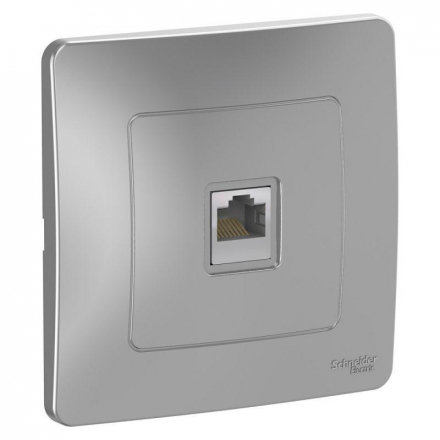 Розетка компьютерная RJ45 Schneider Electric Blanca 5e кат UTP алюминий BLNIS045003