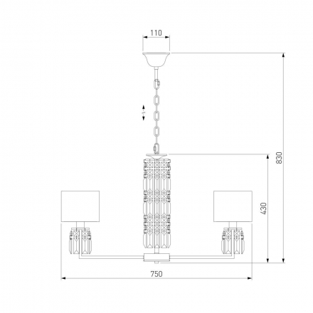 Подвесная люстра Eurosvet Zaffiro 10099/8 хром/прозрачный хрусталь Strotskis