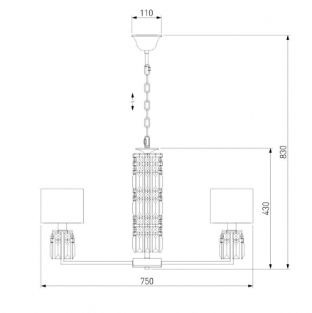 Подвесная люстра Eurosvet Zaffiro 10099/8 хром/прозрачный хрусталь Strotskis