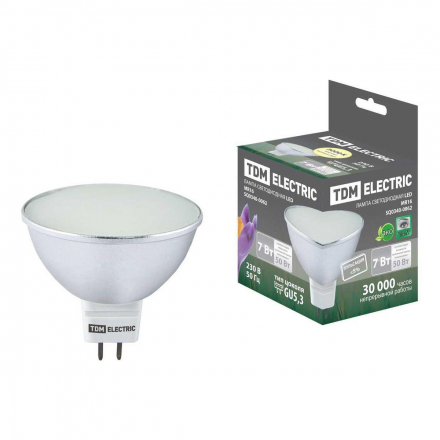 Лампа светодиодная TDM Electric GU5.3 7W 3000K прозрачная SQ0340-0062