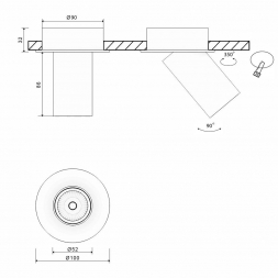 Основание для встраиваемого светильника Lumker Mini-VL-M7-BL 004871