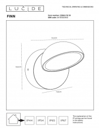 Уличный настенный светодиодный светильник Lucide Finn 22865/12/30
