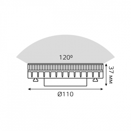 Лампа светодиодная Gauss GX70 12W 3000K матовая 131016112