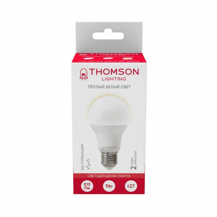 Лампа светодиодная Thomson E27 9W 3000K груша матовая TH-B2003