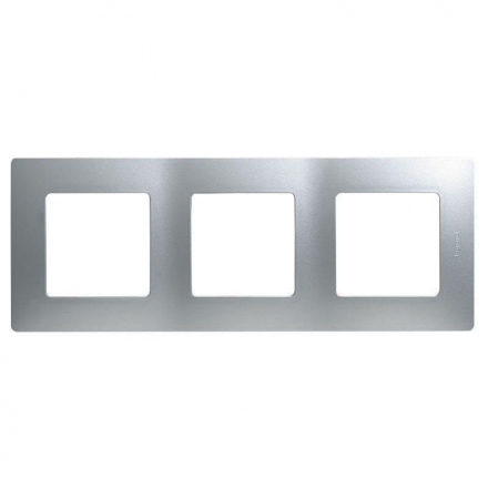 Рамка 3-постовая Legrand Etika алюминий 672553