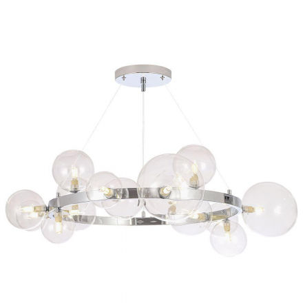 Подвесная люстра Crystal Lux Agata SP15 V2 Chrome/Transparente