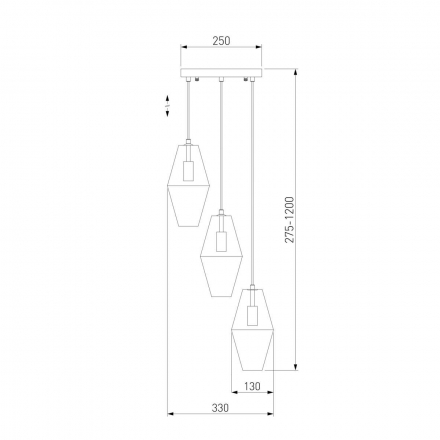 Подвесная люстра Eurosvet Prism 50236/3 прозрачный