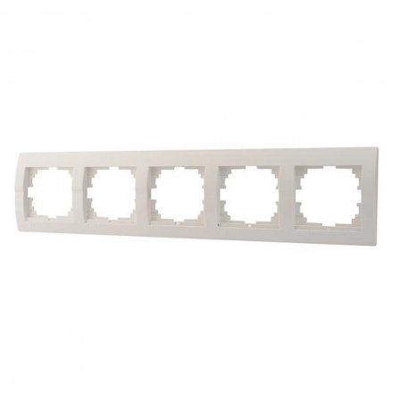 Рамка 5-ая горизонтальная Lezard Deriy белая 702-0200-150