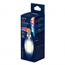 Лампа светодиодная Uniel E14 4W 3000K прозрачная LED-C35-4W/3000K/E14/CL GLY01TR UL-00011936