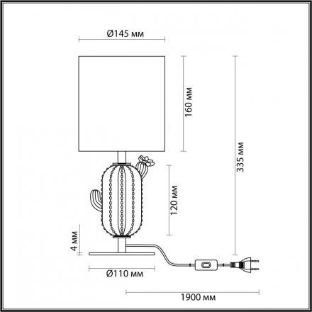 Настольная лампа Odeon Light Exclusive Modern Cactus 5425/1TA