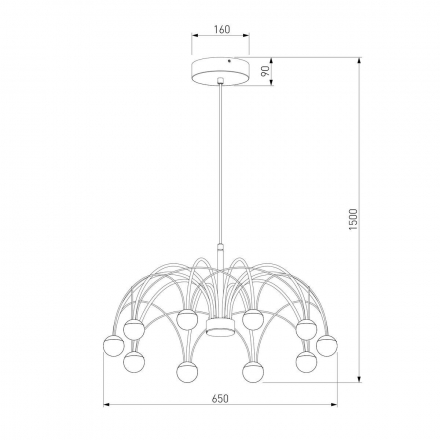 Подвесная светодиодная люстра Eurosvet Ragno 90034/10 LED черный