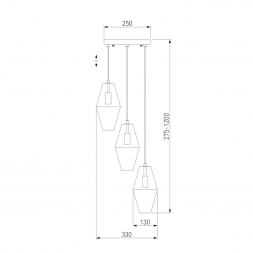 Подвесная люстра Eurosvet Prism 50236/3 янтарный