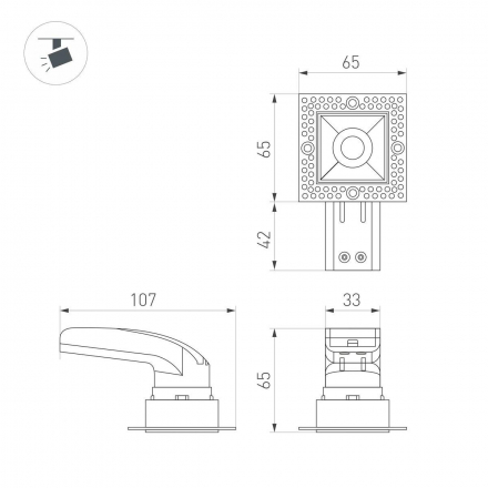 Встраиваемый светодиодный светильник Arlight MS-Rialto-Trimless-S40x40-9W Day4000 044687