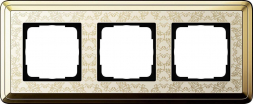 Рамка 3-постовая Gira ClassiX Art латунь/кремовый 0213673