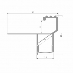 Профиль встраиваемый для подсветки ступеней Elektrostandard LL-2-ALP025 a068313