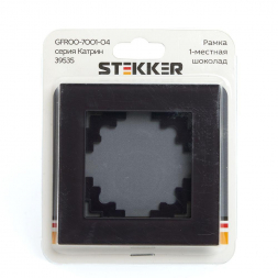 Рамка 1-постовая Stekker Катрин шоколад GFR00-7001-04 39535