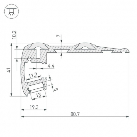 Профиль Arlight STEP-2000 ANOD 014548